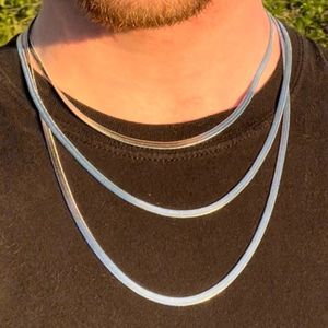 5mm Silver Snake Chain Necklace 316l Stainless Steel Herringbone Chain Necklace